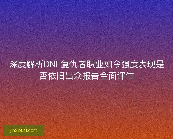 深度解析DNF复仇者职业如今强度表现是否依旧出众报告全面评估