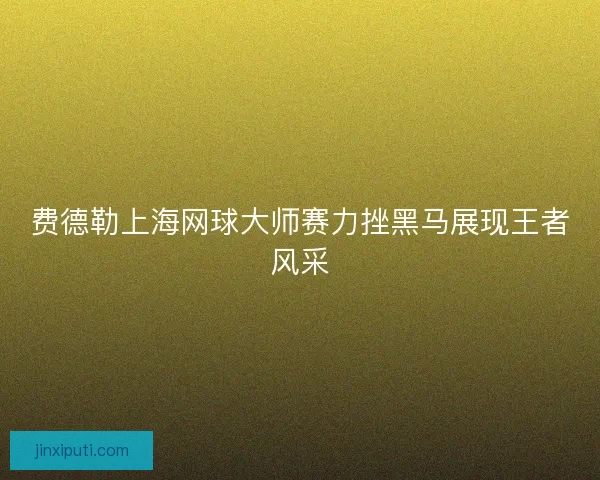 费德勒上海网球大师赛力挫黑马展现王者风采
